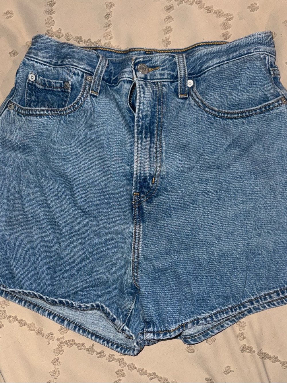 Levi's Light Blue High Waist Denim Shorts